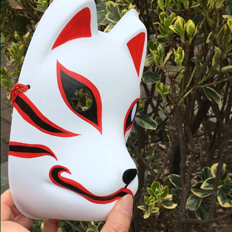 Masque Anbu mis à jour peint à la main, masque Kitsune japonais, visage complet en PVC épais pour Costume de Cosplay 22071538894382652