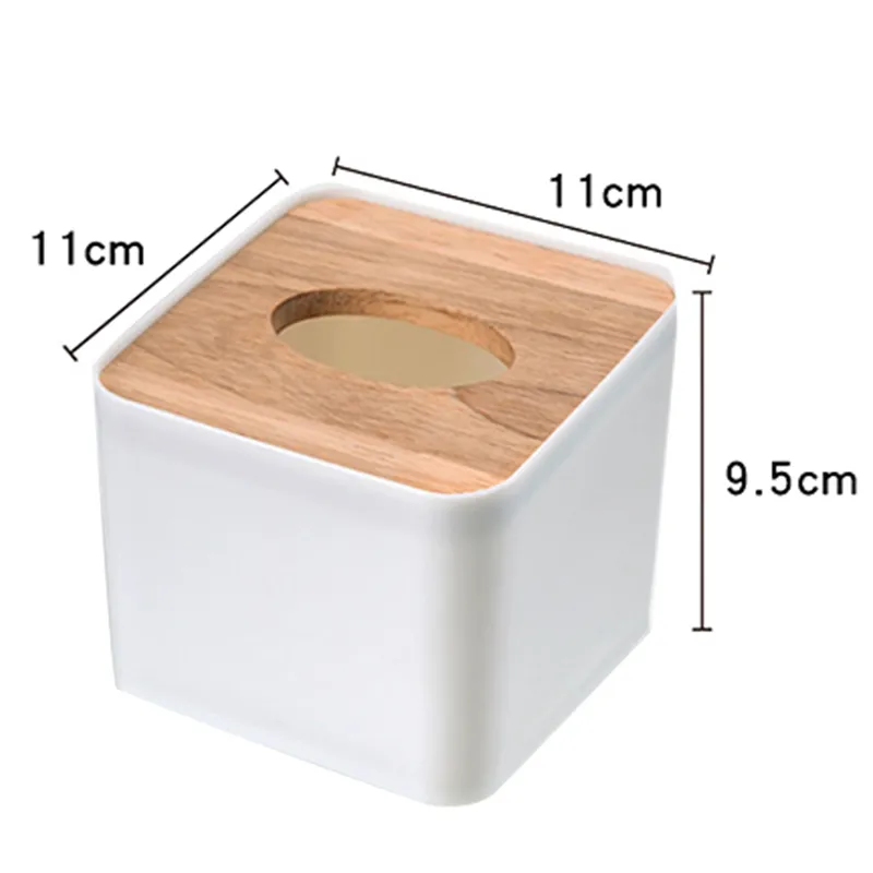Modernt trä servetthållare fyrkantig träplastvävnadslåda fodral hem kök papper hållare lagring tillbehör 220523