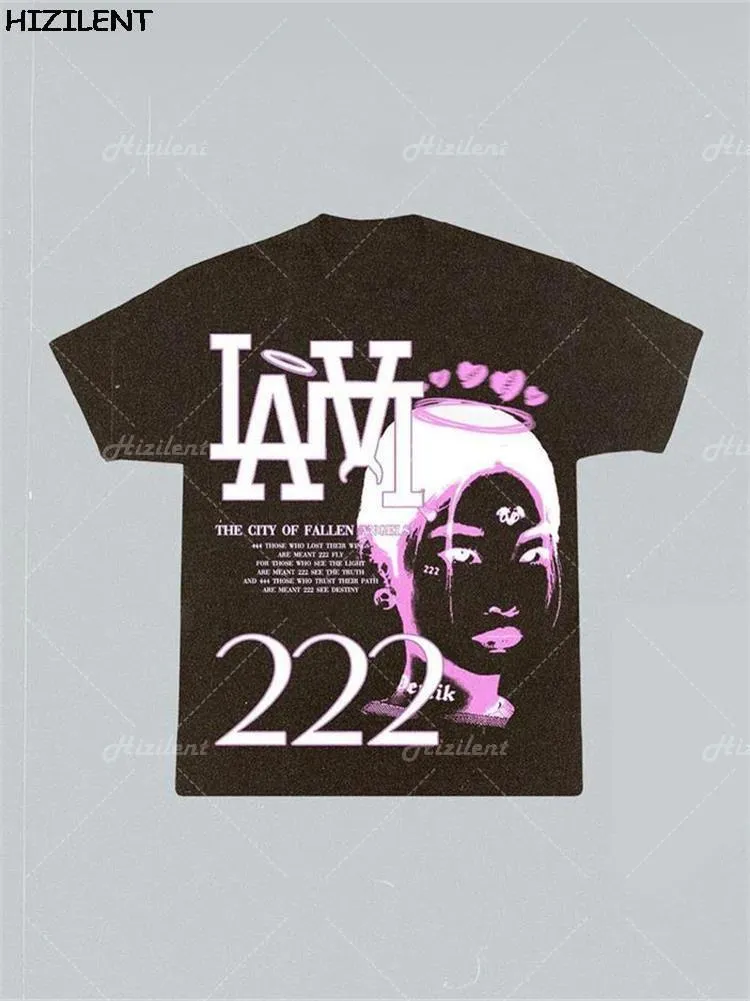 90er Grafikdruck Kawaii Y2K Kleidung Damen Übergroßes T-Shirt Vintage Goth Harajuku Fee Grunge Top Damen Kleidung O-Ausschnitt Emo 220725