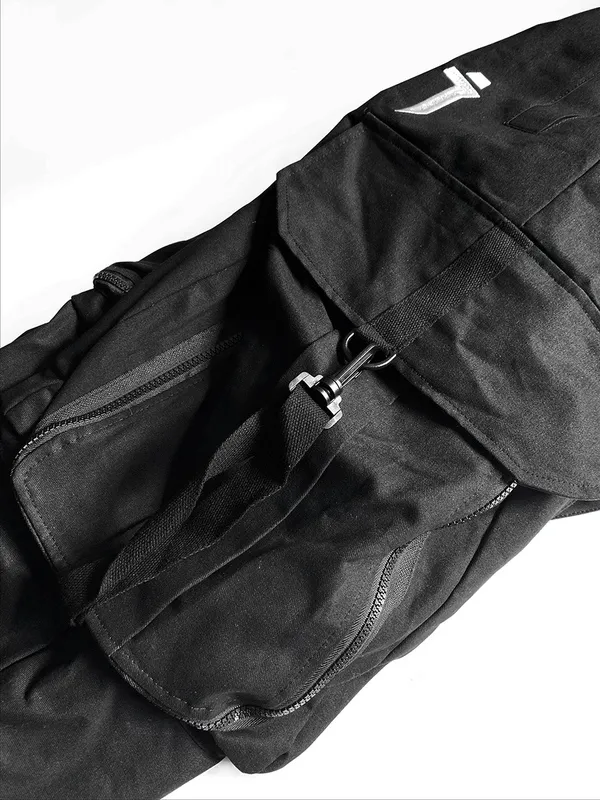 Japońska Streetwear Techwear Spodnie Cargo dla Mężczyzn Baggy Wide Noga Czarny Jogger 220323