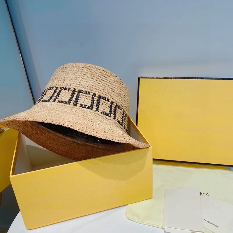 Lafite Straw Hat Women Designer Casquette New Raffia Beach Bucket Hat Caps Hatts Mens Summer Sunscreen Womens Fisherman Hat Nice D2247C