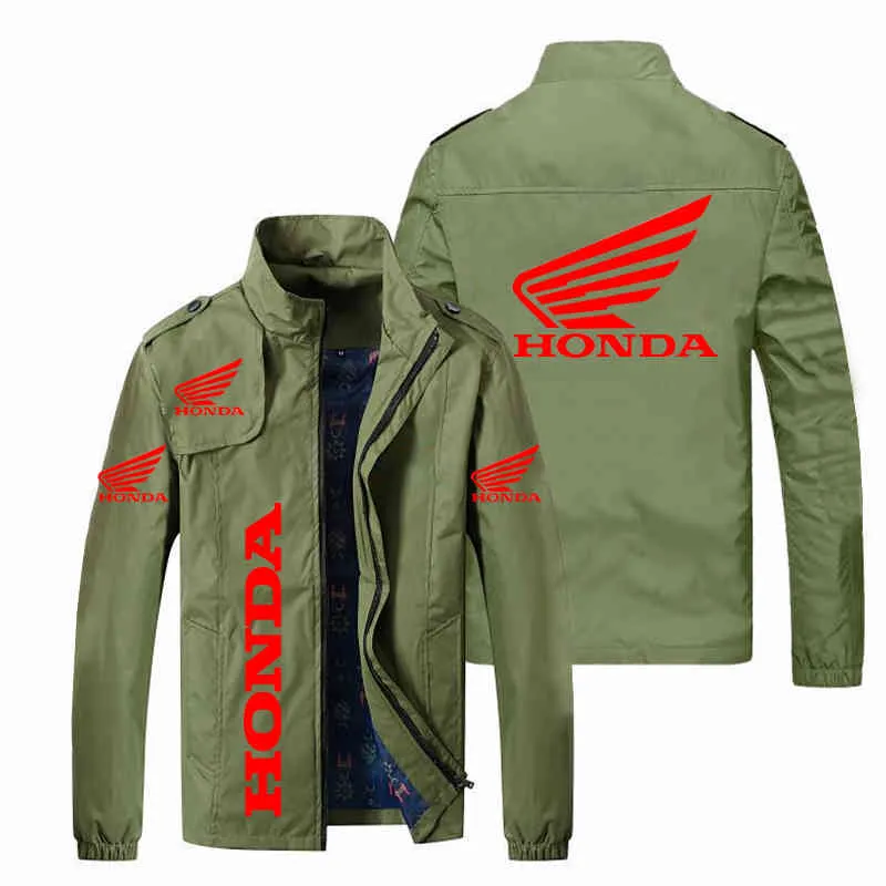 2022 Spring Höst Mens Jackor Honda Car Wing Red Printed Windbreaker Fashion Motorcycle Men Clothing Coats