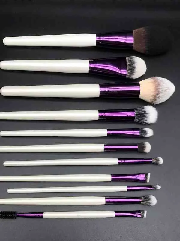 NXY MAKEUP BRSPH YLOVELY Super Soft Pro Quality Synthetic White Purple Cosmetic Powder Blush Eyeshadow Eyeline Mask Brush