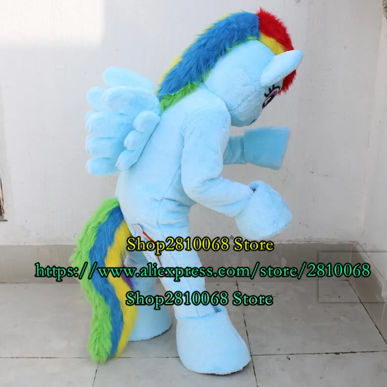 Costume de poupée de mascotte de haute qualité EVA Matériel Casque Rainbow Daisy Pony Costume de mascotte Accessoires de film Performance Costume de dessin animé Cadeau 473