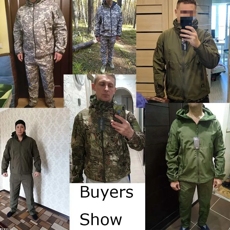 5xl Tactical Clothing Kurtki + spodnie Mężczyźni polar Kurtka armia wiatrówek kamuflażu wiatrówki wiatrówki wojskowe miękkie skorupa 220516