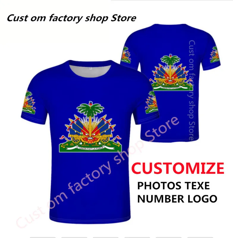 Haiti t shirt DIY bezpłatnie numer niestandardowy mężczyzna mężczyźni kobiety Joker twarz moda luźna o szyja letnie ubrania męskie 220616