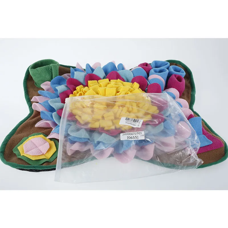 Pet Dog Snuffle Mat Colorful Nose Smell Training Sniffing Pad Puzzle Toys Slow Feeding Mats Food Dispenser Carpet 220510