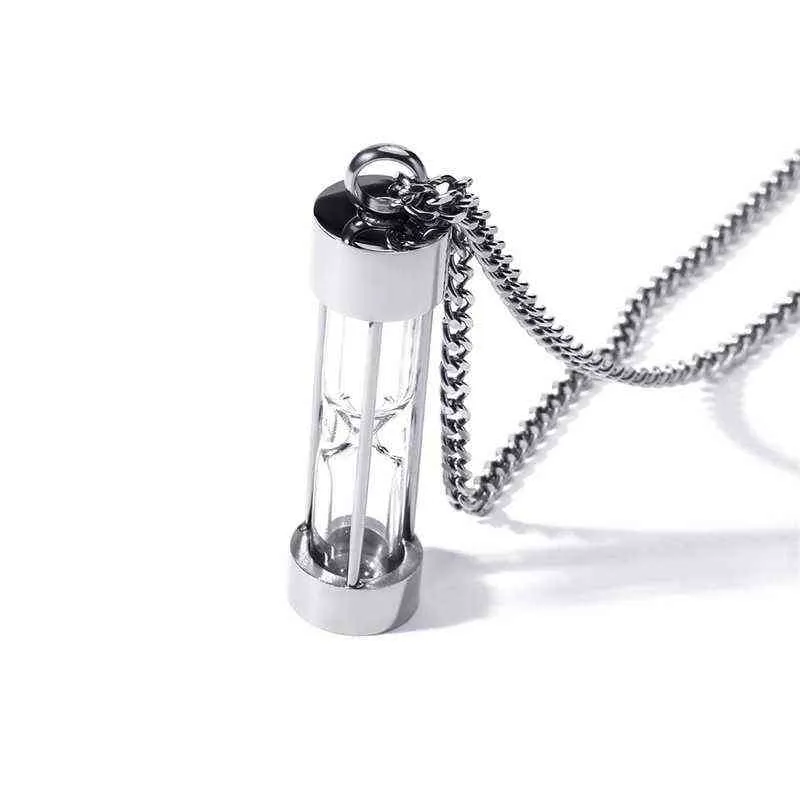 Tratt öppningsbart glasflaska halsband rostfritt stål urn timglasminnesal aska minnessak kremering hängen krage smycken y220523