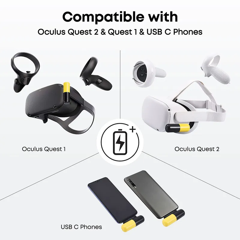 3300mAh TypeC Charger For Oculus Quest 2 Battery Pack VR Headset Power Bank Fast Charging Meta 2 Accessories 2205091239052