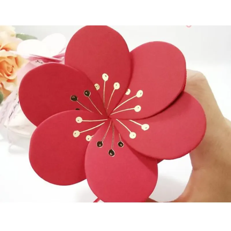 Boîtes à bonbons au chocolat de pétale rose carton carton de mariage carte de mariage en papier cadeau emballage cadeau d'événement de fête 220427