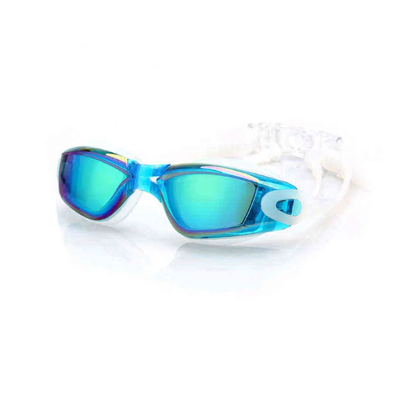 1 paar Galvanik UV Wasserdichte Anti nebel Bademode Brillen Schwimmen Tauchen Wasser Gläser Einstellbare Schwimmen Brille Für Erwachsene G220422