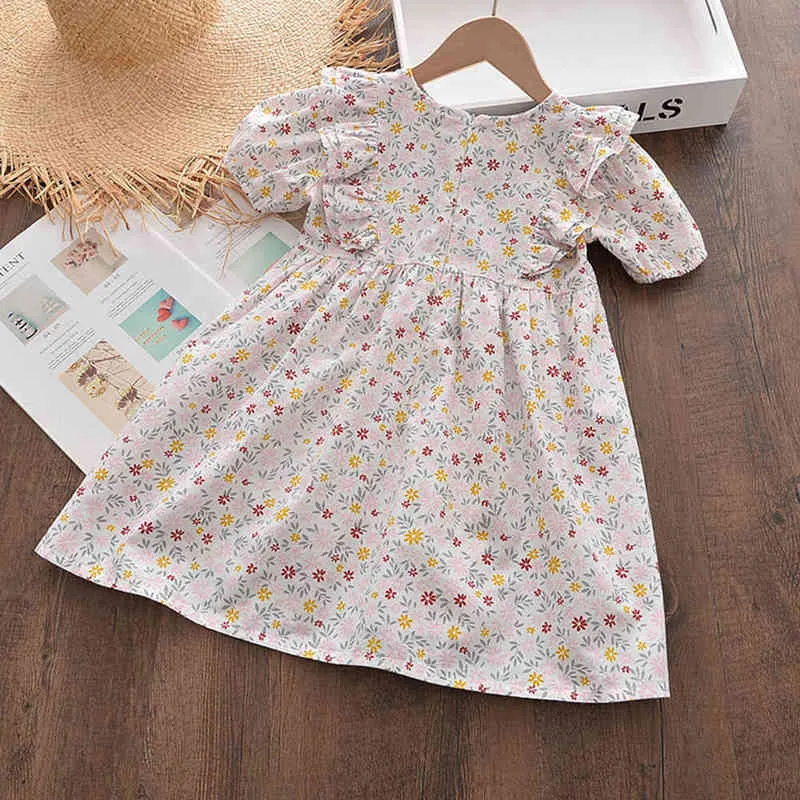 2022 Kinder Mädchen Blumen süße Kleidung neue Mode Kinderblumenkleider Baby Kleinkind Rüschen Süße Kostüme Party Vestidos G220518
