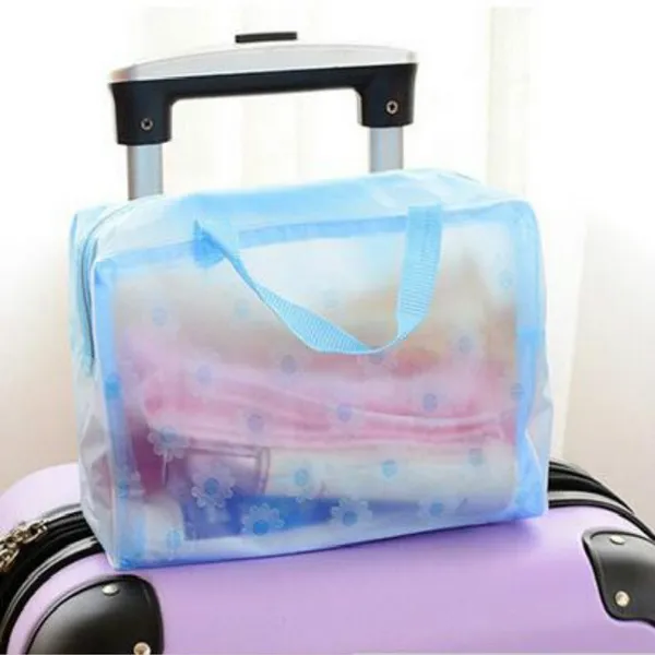 Creative Translucent Waterproof Cosmetic bag Portable Travel Wash Bags Bathroom Wash Bagg Storage Baggie Makeup Tools