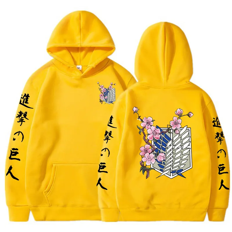 Japanska anime grafiska hoodies män attackerar på Titan Pullover Sweatshirt unisex hane 220715