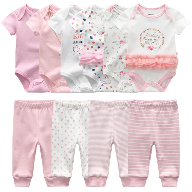 geboren Geschenk Kleidung Set Baby Junge Geboren Kleidung 6 stücke Body 4 stücke Hosen Outfit Kleinkind Mädchen Anzug Säugling Pyjama reine Baumwolle Sets 220608