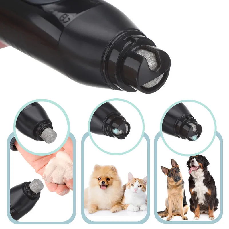 Chien chat tondeuse à cheveux patte broyeur à ongles animaux tondeuses pied coupe-ongles à faible bruit chien toilettage pour animaux de compagnie USB fournitures pour animaux de compagnie 220423