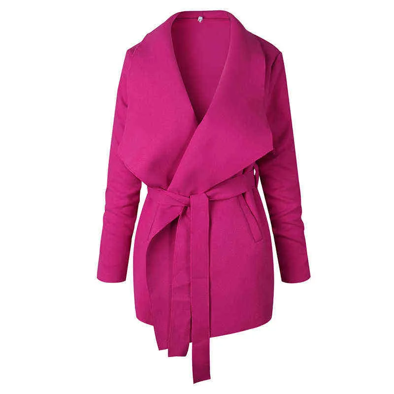 Cardigan en dentelle à revers irrégulier pour femme, long manteau en laine, mode automne et hiver, T220714