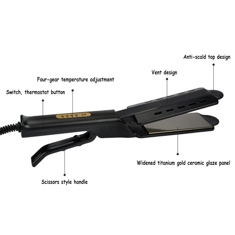 Four-Gear Adjustable Temperature Ceramic Hair Curler Straightener Brush Home Flat Iron straightener Hot Comb Hair Tools 220318