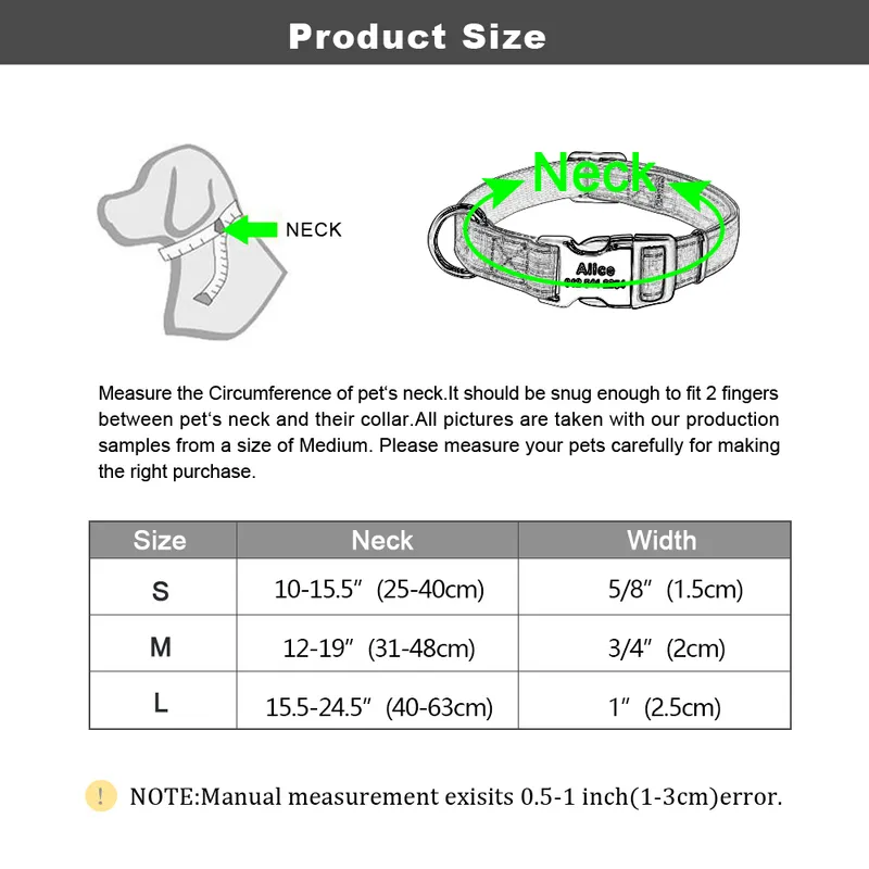 Mode nylon personlig hund krage graverad namn hundhalsar anpassade valp husdjur krage id tagg för små medelstora stora hundar 220610