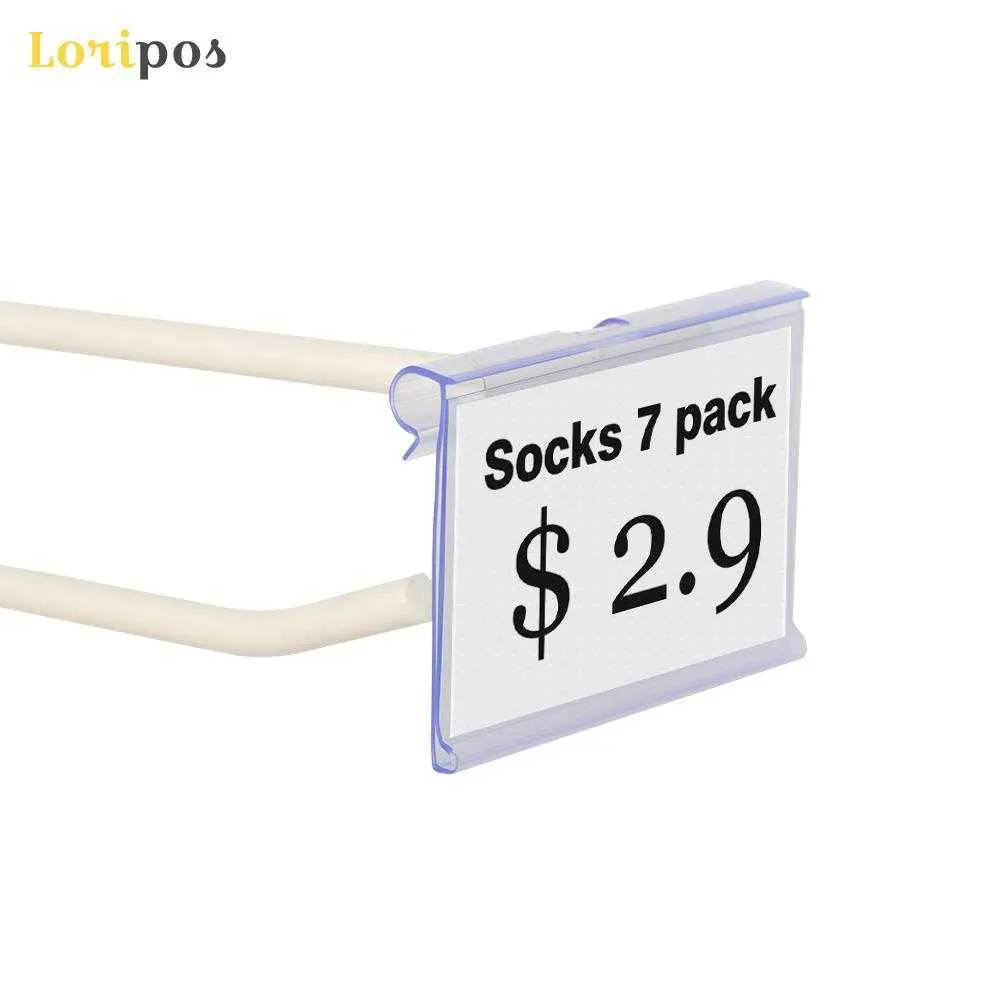 5x4,5 cm Klar PVC Kunststoff Preisschild Zeichen Label Display Halter Verdickung Für Supermarkt Oder Laden Regal Haken rack 100 teile/los