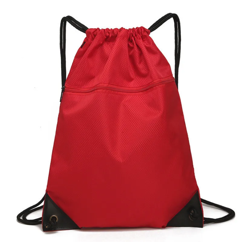 Waterproof Zipper Gym Sport Fitness Bag Foldable Backpack Drawstring Shop Pocket Hiking Camping Pouch Beach Swim 220630