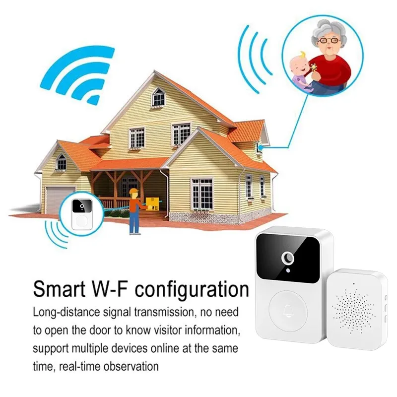 X3 bezprzewodowy dzwonek do drzwi WiFi zewnętrzna kamera HD Alarm na podczerwień dzwonek do drzwi antywłamaniowych noktowizor wideodomofon do monitora domowego domofon