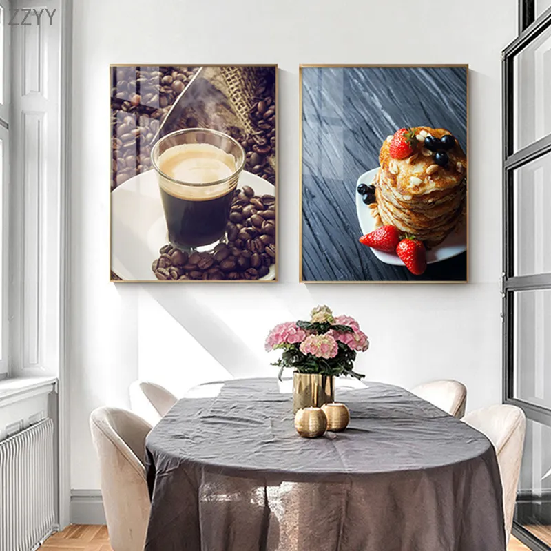 Restaurant coffeeshop muur decoratief schilderen koffie brood canvas posters en print wall art pictrues voor woningdecoratie geen frame