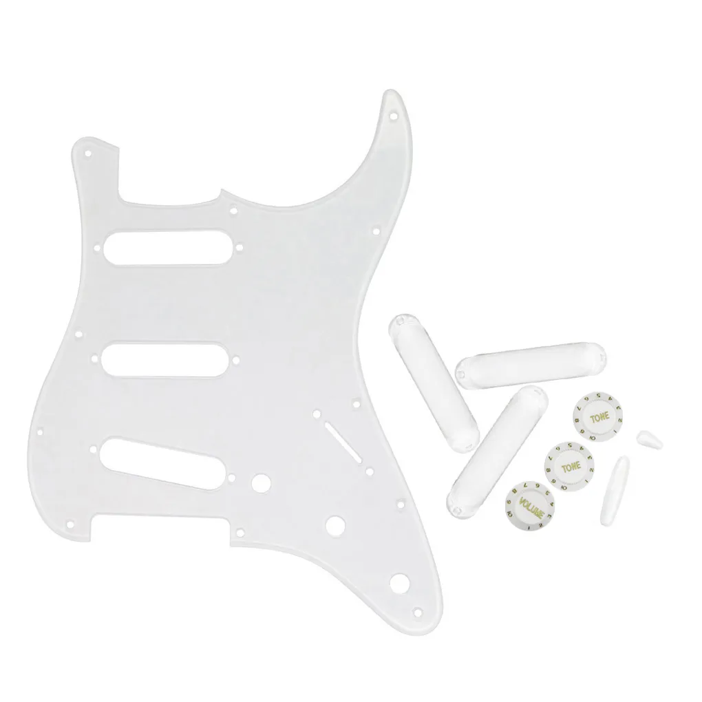 Ensemble de pièces de guitare SSS Pickguard 11 trous sans trou de ramassage couvre interrupteur de boutons de tonalité de Volume