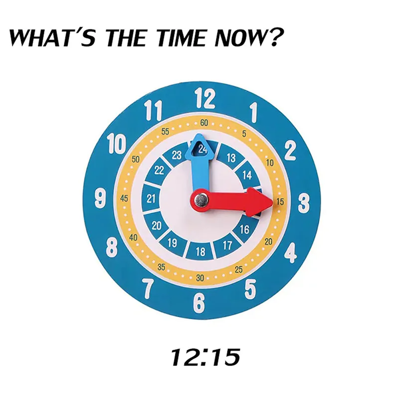 الأطفال Montessori Wooden Clock Time Learning Aids AIDS Toys for Children School School Clever Toy 220621