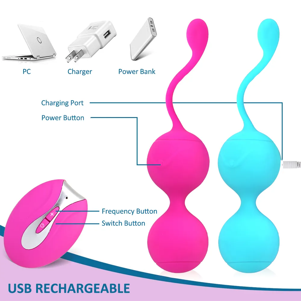 Vibratore del punto G 10 velocità Stringere le palline Ben Wa Giocattolo sexy in silicone le donne Allenatore muscolare vaginale Palla vaginale Kegel