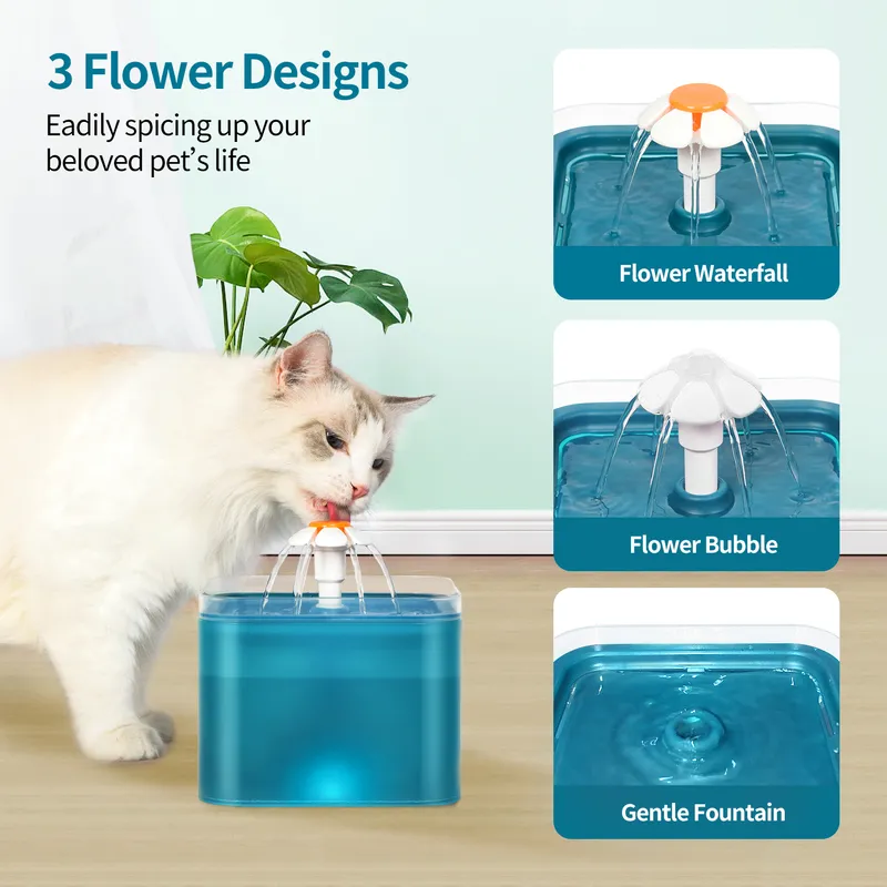 Distributore automatico di acqua potabile gatti con fontana gatti Distributore di cani muto elettrico USB 220323