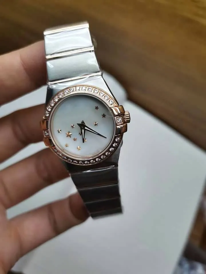 Guld mode kvinnor klocka rörelse rosa damklockor för kvinnans designer orologio reloj aaa diamant kvinnors armbandsur hög quali262p