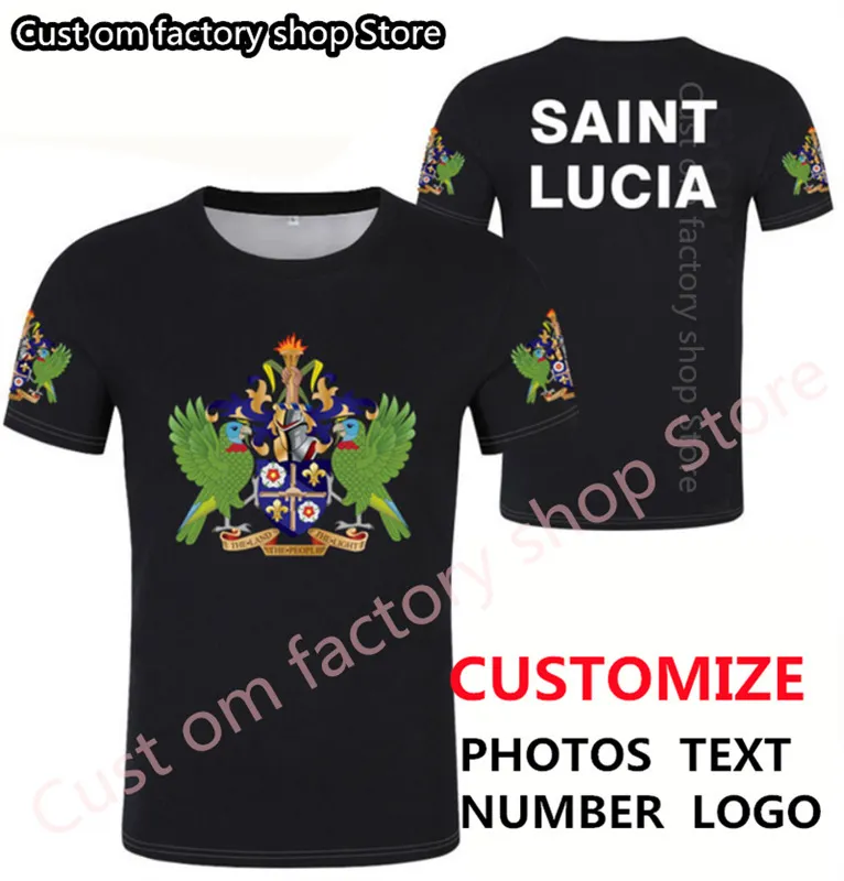 SAINT LUCIA maglietta fai da te su misura gratuita nome numero lca maglietta nazione bandiera lc country college stampa testo p o 0 abbigliamento 220616