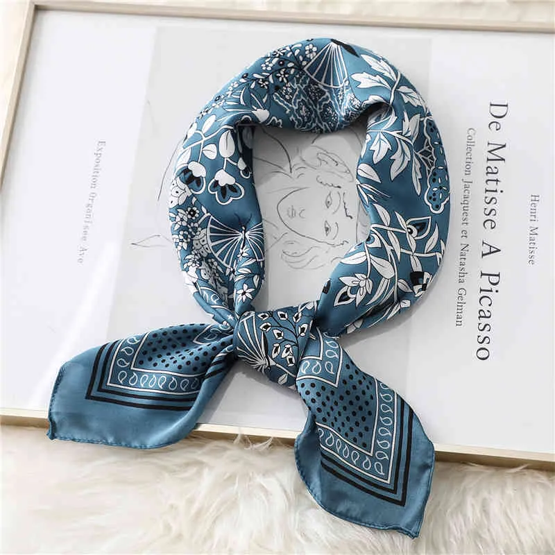 2021 feminino saco quadrado scarf moda floral impressão pescoço lenços foulard mulheres cabeça kerchief bandana xales