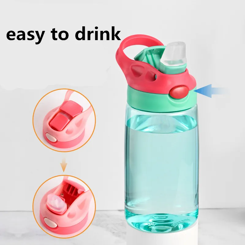 Wholesale Child Water Bottles Portable Outdoor Safety PC Plastic A Free Students Girl Gift 480ML Drinking Cup Customized 220706