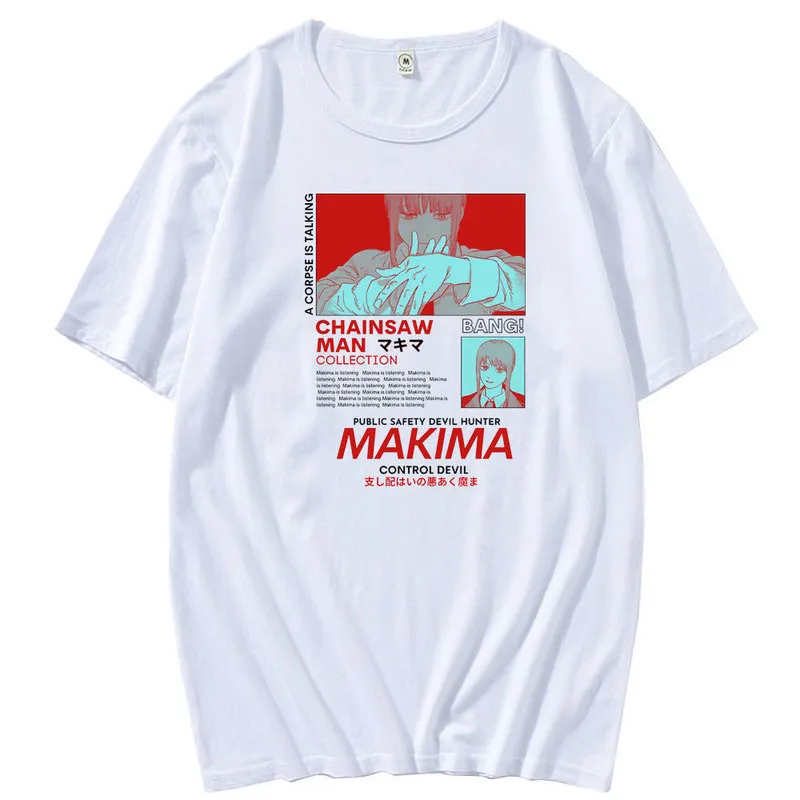 男性チェーンソーマンウォリアーデンジTシャツマンガコットンショートスリーブoネックティーシャツユニークなTシャツメンストリートハラジュクメンTシャツ220610