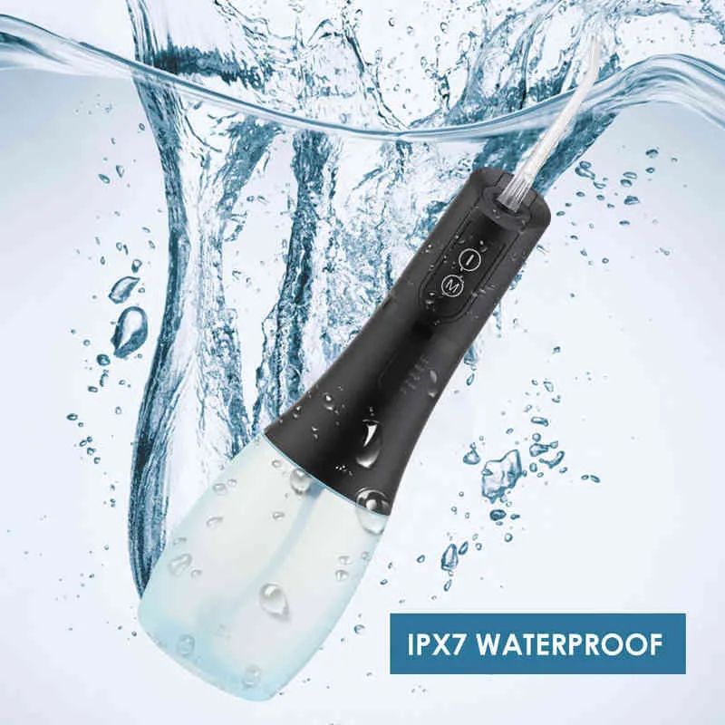 Irrigatore orale portatile da 400 ml Flosser acqua dentale 5 modalità IPX7 Pulitore sbiancamento dei denti a getto di filo interdentale ricaricabile 220513