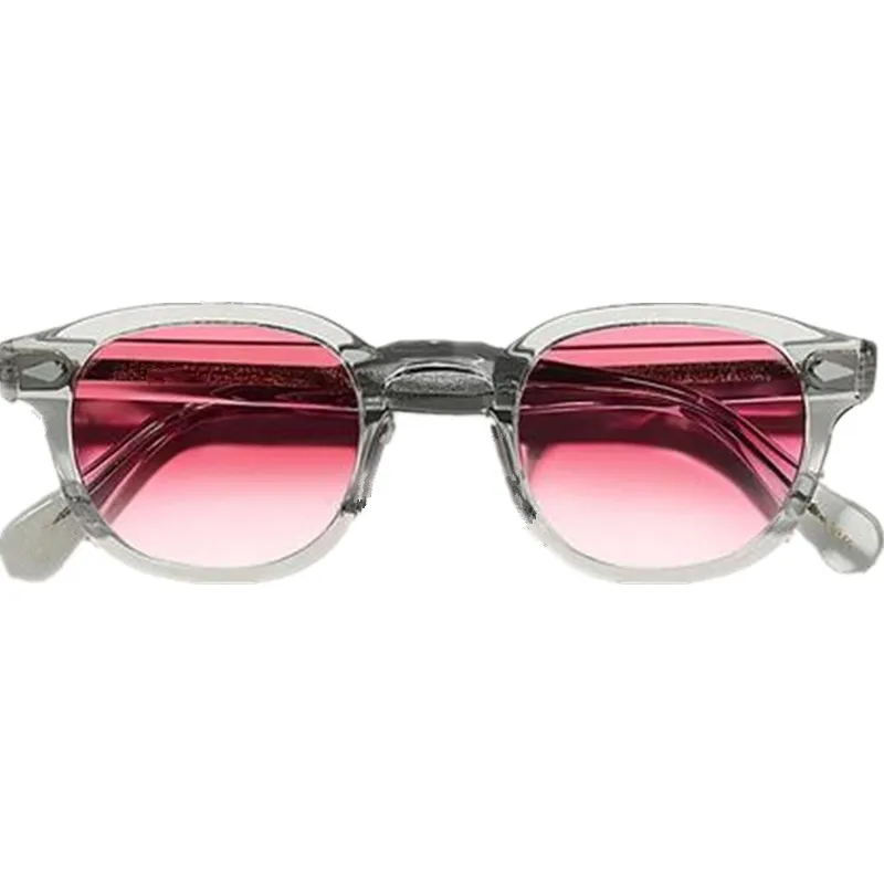 Desed Johnny Depp de óculos de sol cinza de cristal uv400 Óculos de óculos de espelho polarizados lentes polarizadas de segurança confortável Occhiali da solfish213q