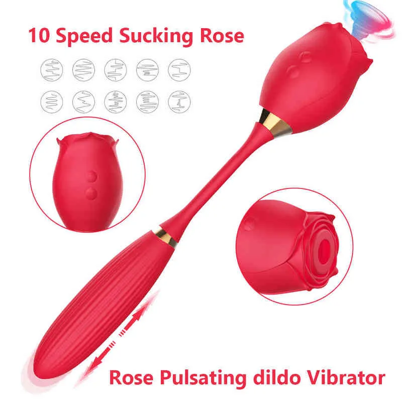 NXY Vibratori Rosa Femminile Silicone Doppia Testa Clitoride Succhiare Stimolatore Grande Ventosa Giocattolo Del Sesso Dildo Le Donne 220427