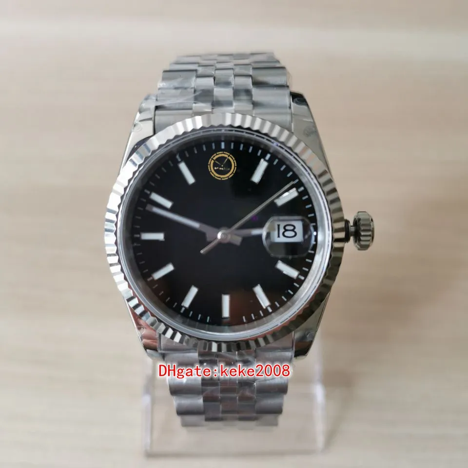 BPF Fashion Damen-Armbanduhr 126234, 36 mm, schwarzes Zifferblatt, Edelstahl 316L, Jubiläumsarmband, leuchtender Saphir, Automatik, mechan221P