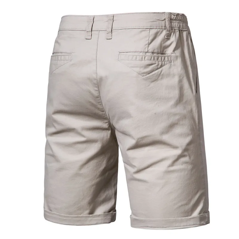Sommer Shorts Männer Baumwolle Knie Länge Solide Strand Vintage Casual Mode Masculina 220318