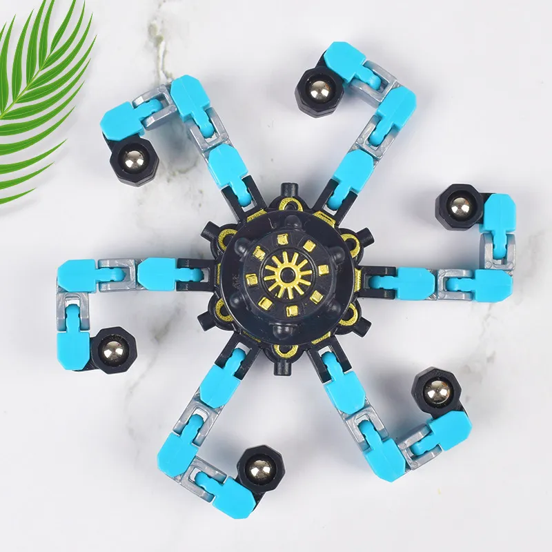 Fidget Spinners Oyuncaklar Parmak El Dönen Üst Odak Oyuncak Dönüştürülebilir Zincir Parmak Uçusu Gyro Stres Trible Çocuklar İçin Yetişkinler 220621