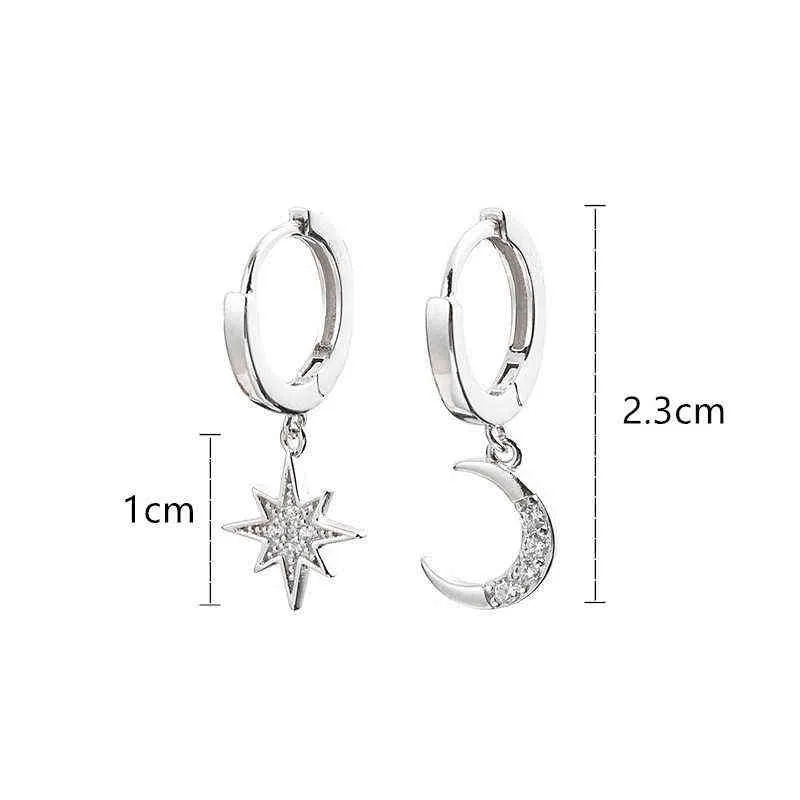 Dominated new 2019 contracted asymmetric crystal Star fashion Drop earrings Delicate joker Moon style Women earrings Jewelry G220312