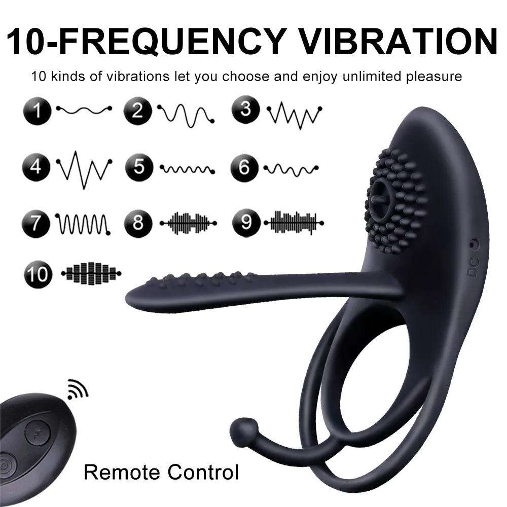 Cock Vibrator Ring Télécommande Pénis s sexy Toys pour Couples Male Retard Ejaculation G-spot Clitoris Stimulator