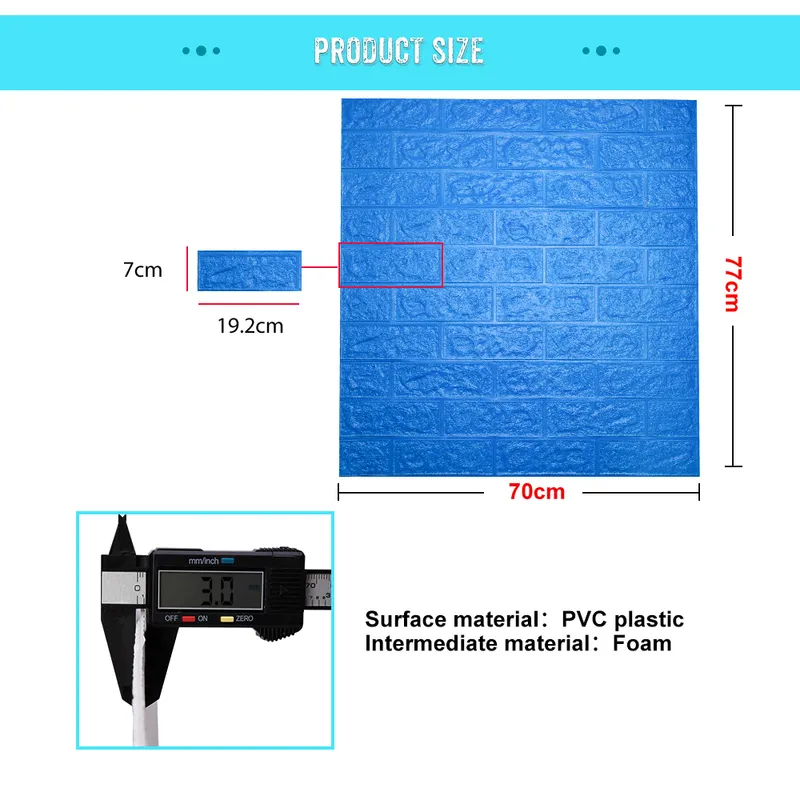 ベナチュア/ 3Dブリックウォールステッカーリビング防水フォームルームベッドルームDIY接着壁紙アートホームウォールデカール220510