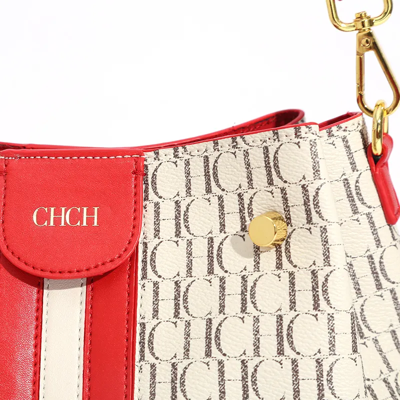 CHCH 숄더백 패션 스티칭 와일드 메신저 브랜드 여성 토트 PVC 버킷 여성 핸드백 220322321K