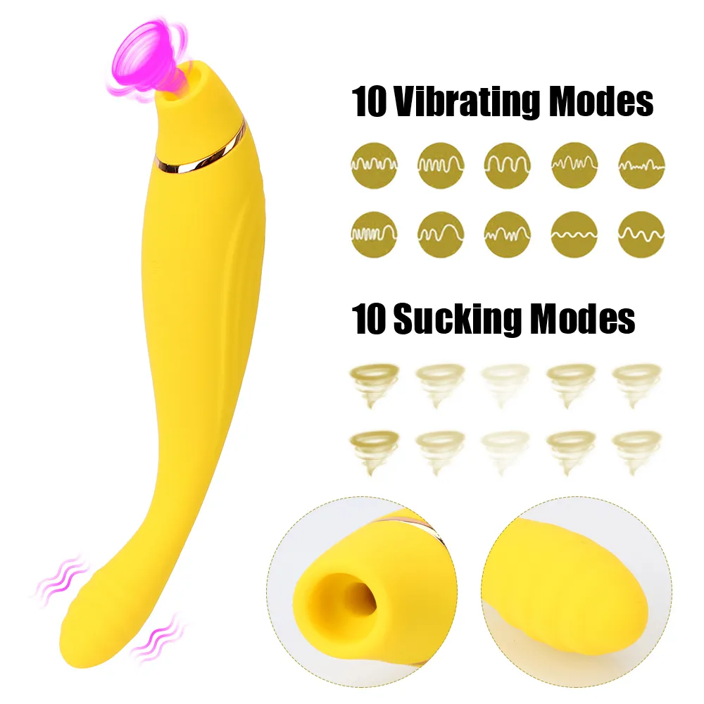 Ikoky Nipple Clitoris Stimulator Sexiga leksaker för kvinnor Vuxna produkter AV WAND VAGINA MASSAGE 10 Lägen Sugande vibratorklitisk suger