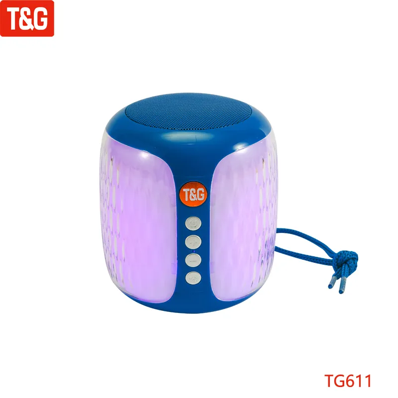 TG611 Mini Portable Högtalare Bluetooth Column Wireless Waterproof Speakers Subwoofer Outdoor Bass Högtalare med LED -ljus