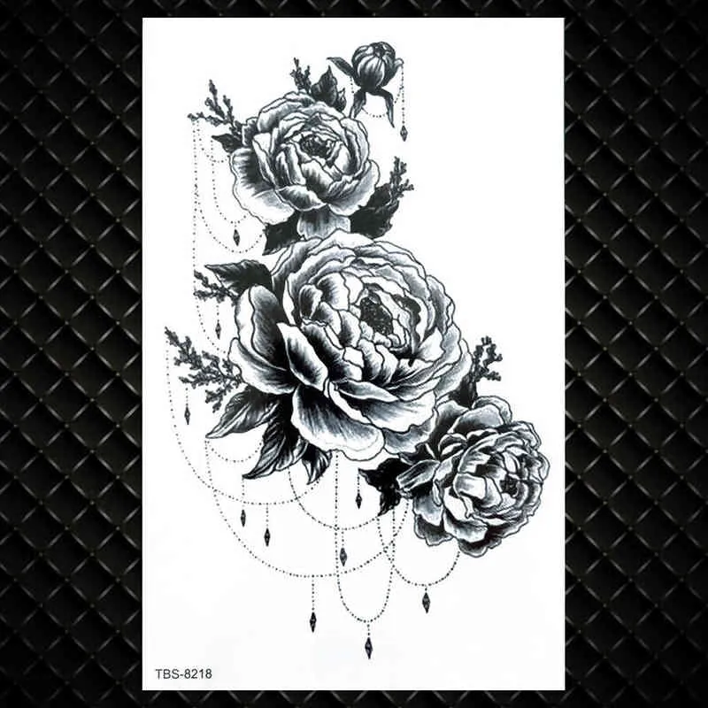 NXY Tijdelijke Tattoo Aquarel Lotus Fake S voor Dames DIY Mandala Henna Rose Bloem Borst Hand Waterdichte Hangers Tatoo 0330