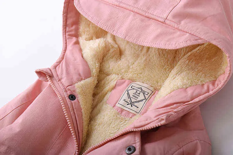 Children Clothes Winter Jackets Girls Boys Swallowtail Hoodie Boy Cotton Quilted Jacket With Plush Thick Cotton Jacket For 3-10y J220718